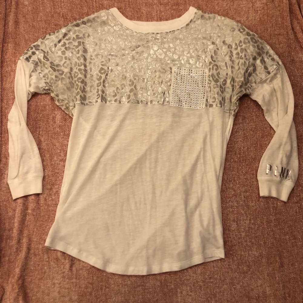 Pink long sleeved leopard shirt